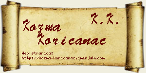 Kozma Korićanac vizit kartica